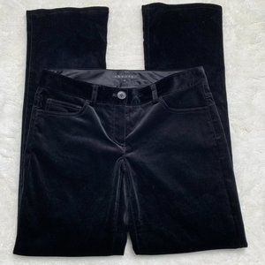 Theory Women’s Black Velvet Straight Pants Trousers Size 2